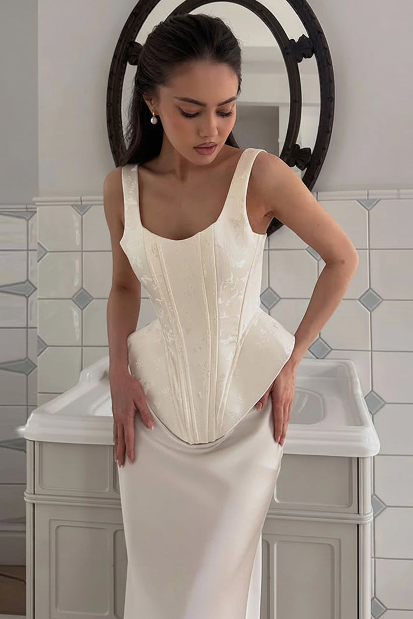 Spaghetti-Strap Waist-Cinch Corset Top