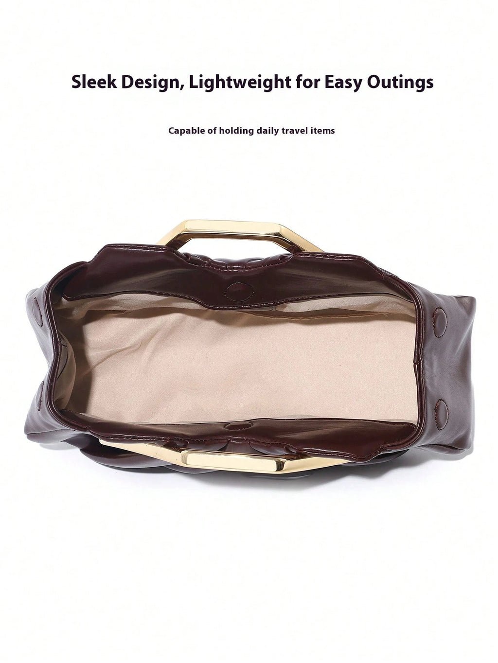 Pleated Cloud Metal-Handle Bag