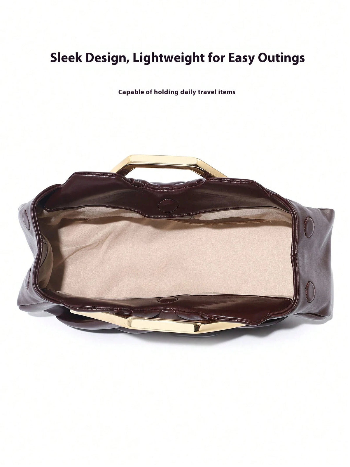 Pleated Cloud Metal-Handle Bag
