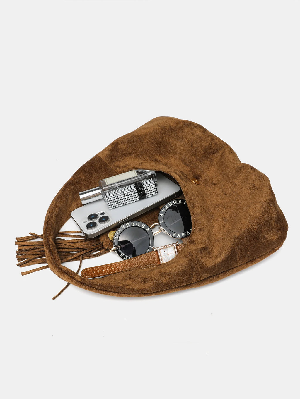Tassel Nubuck Crossbody Bag