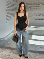 Jacquard Slim Sleeveless Tank Top
