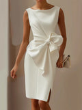 Butterfly-Knot Sleeveless Midi Dress
