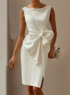 Butterfly-Knot Sleeveless Midi Dress