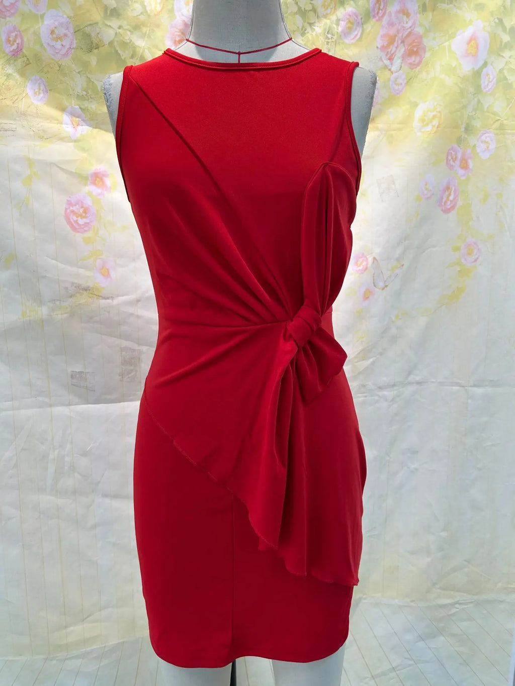Butterfly-Knot Sleeveless Midi Dress