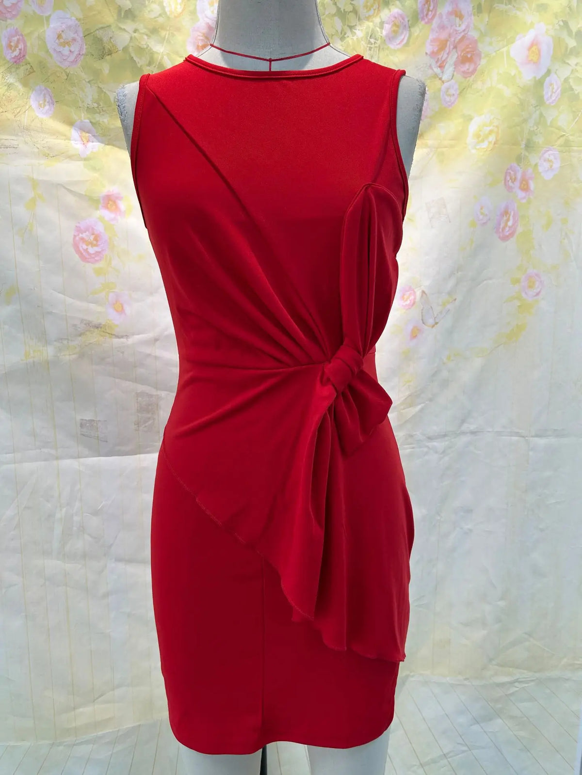 Butterfly-Knot Sleeveless Midi Dress