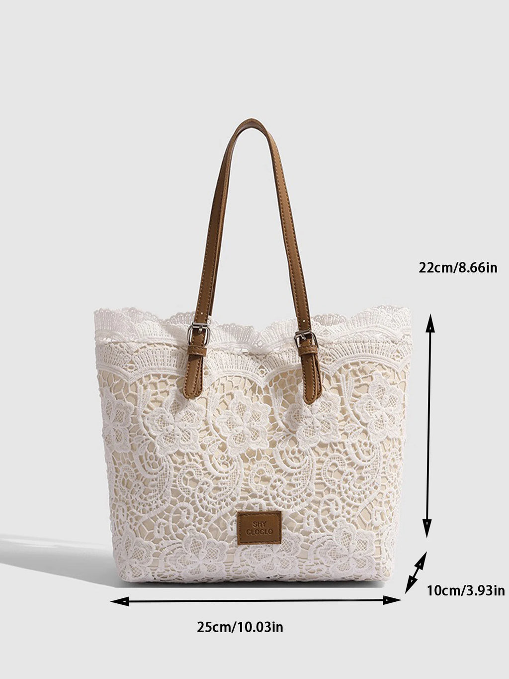 Lace Woven Tote Bag