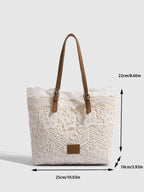 Lace Woven Tote Bag