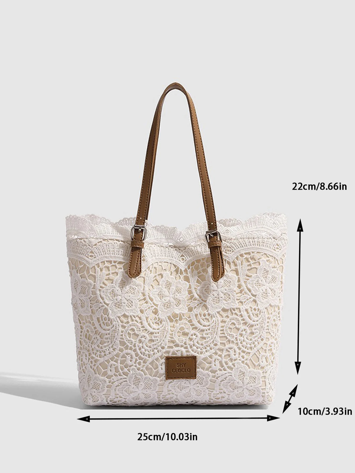 Lace Woven Tote Bag