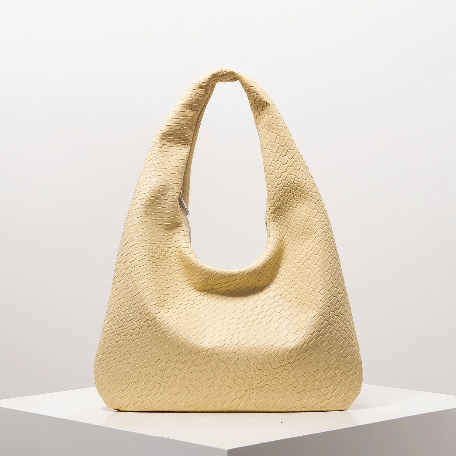 Woven Crescent Shoulder Bag