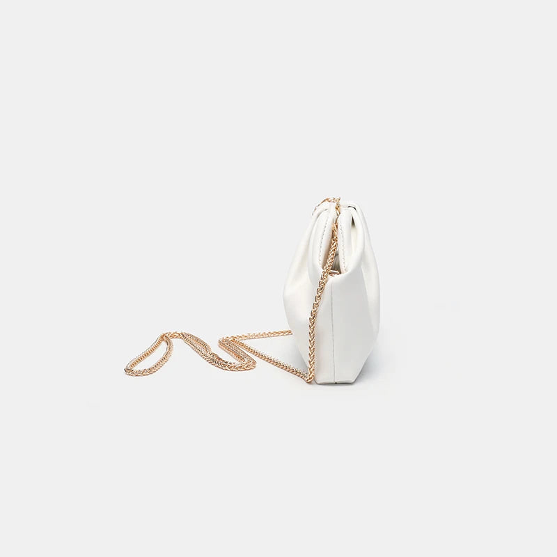 White Cloud Pleated Chain Bag