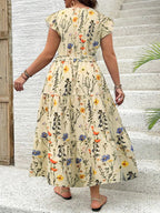 Floral V-Neck Casual Dress