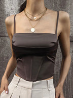 Lace-Up Backless Spaghetti-Strap Crop Top