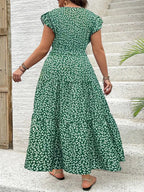 Floral V-Neck Casual Dress