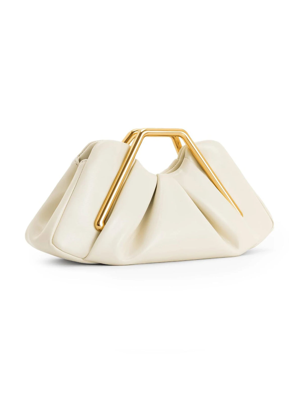 Pleated Cloud Metal-Handle Bag