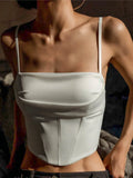 Lace-Up Backless Spaghetti-Strap Crop Top