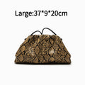 Ruched Snake-Pattern Dumpling Bag