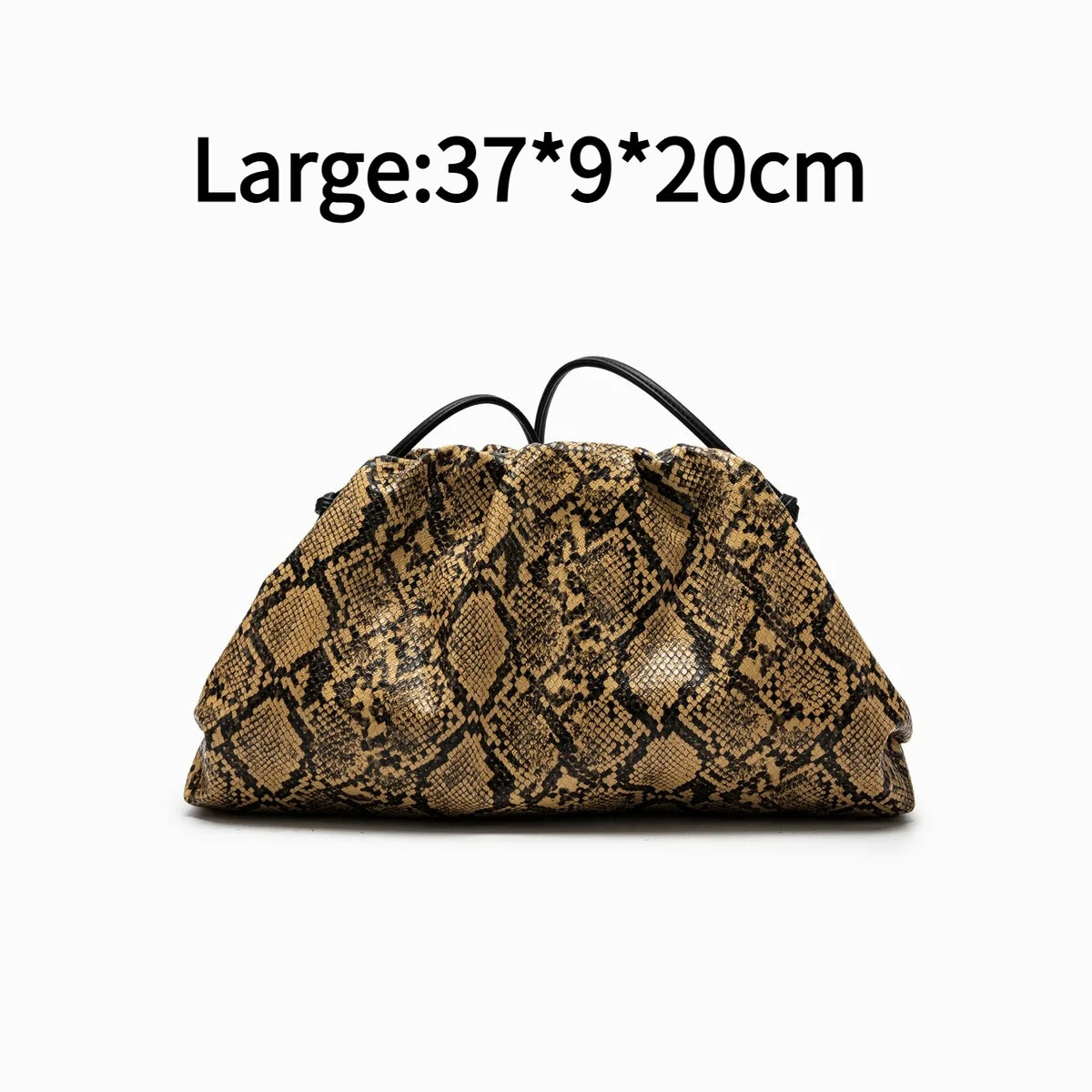 Ruched Snake-Pattern Dumpling Bag