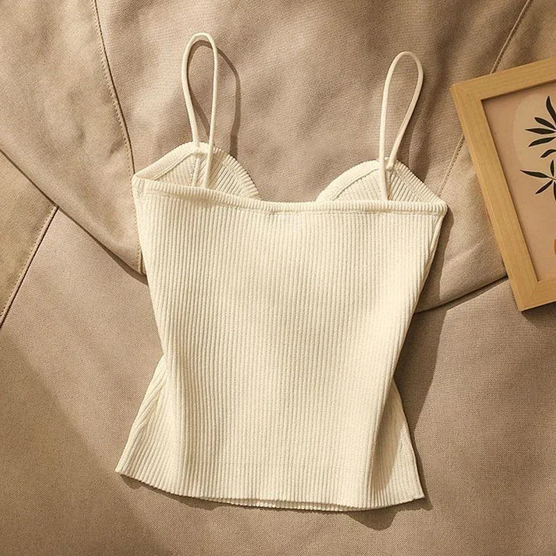 Cross-Knit Strappy Sleeveless Cami Top