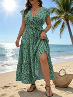 Floral V-Neck Casual Dress