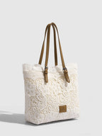 Lace Woven Tote Bag