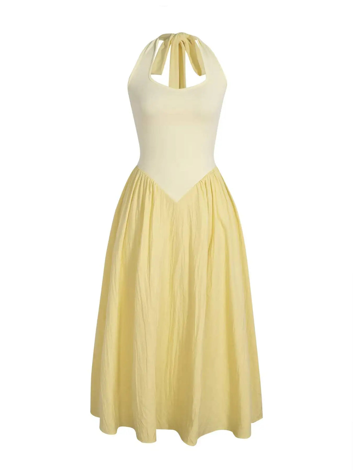 Color-Block Sleeveless A-Line Maxi Dress