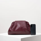 Woven Faux-Leather Clutch Bag