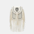 Chain-Tassel Studded Shoulder Bag