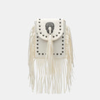 Chain-Tassel Studded Shoulder Bag