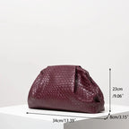 Woven Faux-Leather Clutch Bag