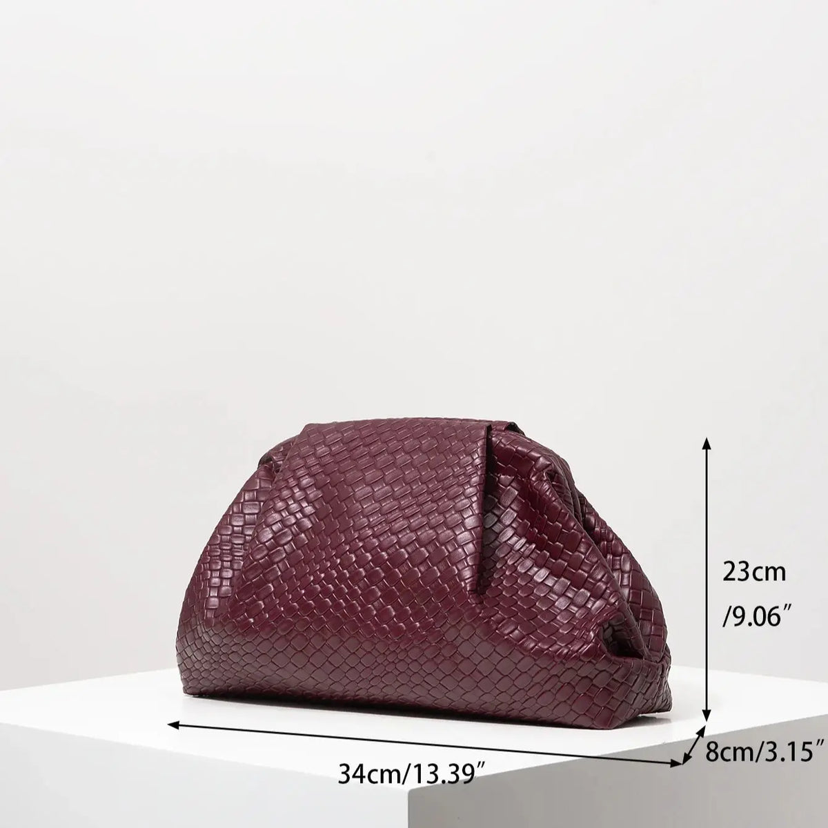 Woven Faux-Leather Clutch Bag