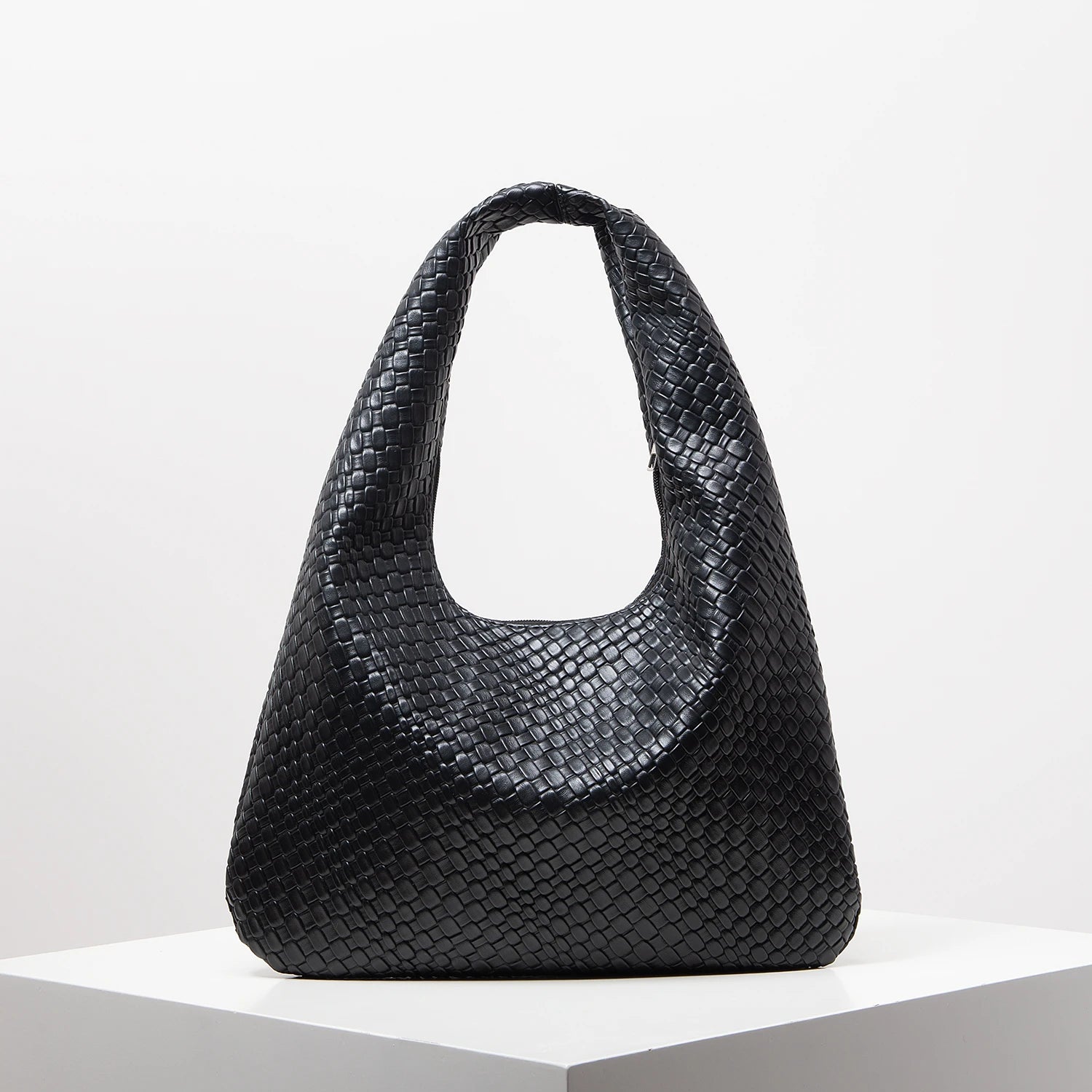 Woven Crescent Shoulder Bag