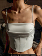 Lace-Up Backless Spaghetti-Strap Crop Top