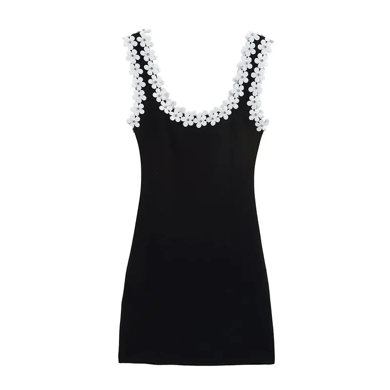 Square-Collar Backless Slim Dress