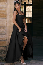 Solid A-Line Long Prom Dress