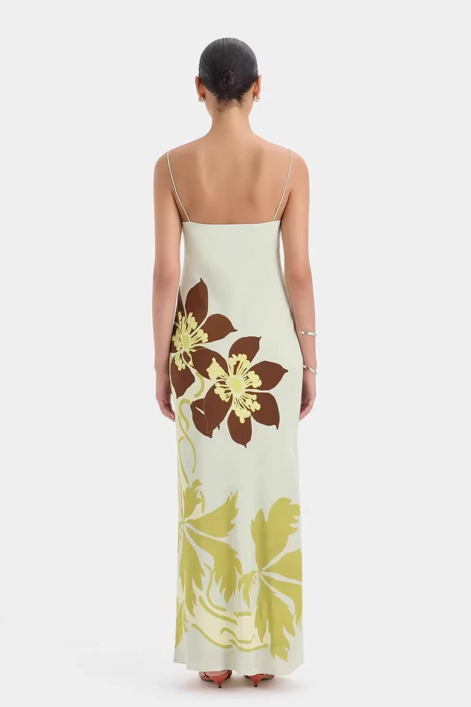 Floral Cami Tie-Waist Bodycon Midi Dress