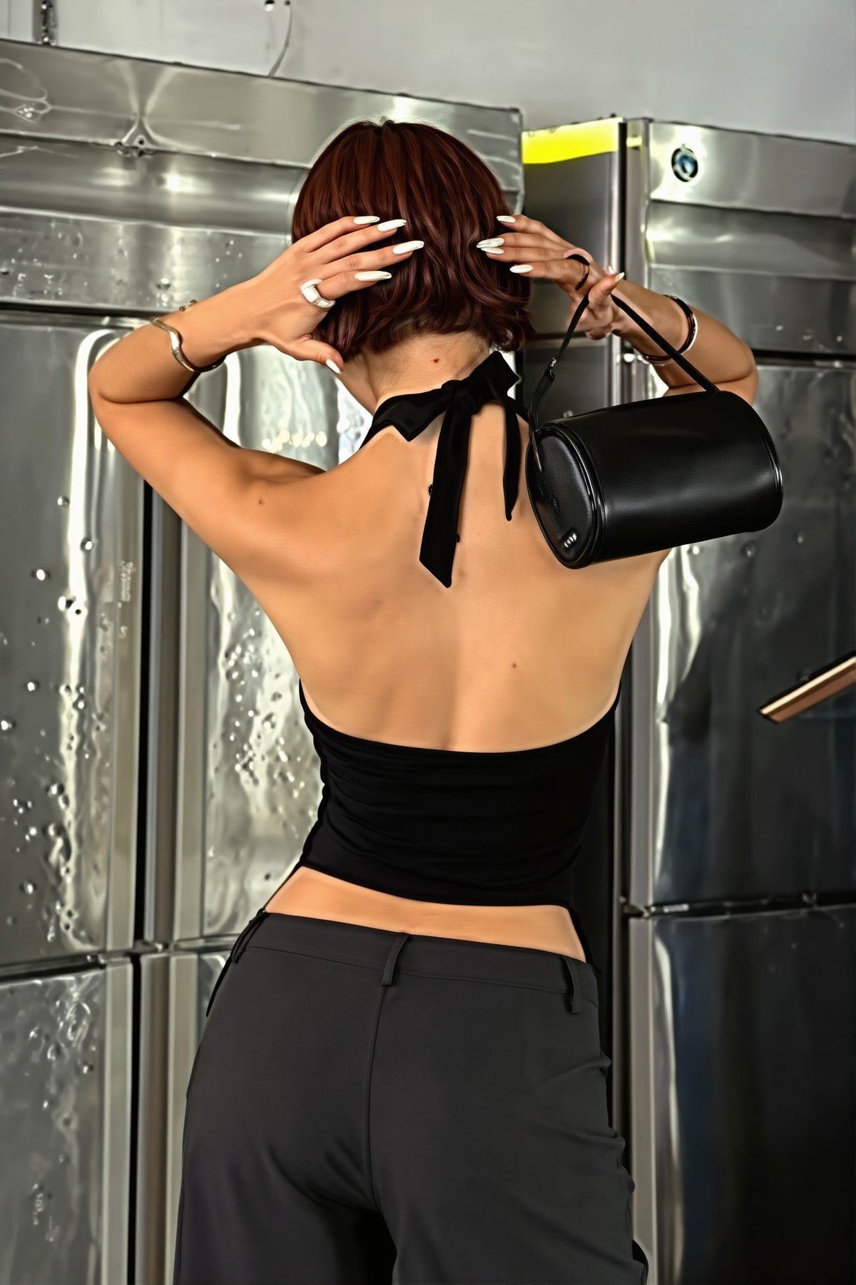 Cross V-Neck Halter Top