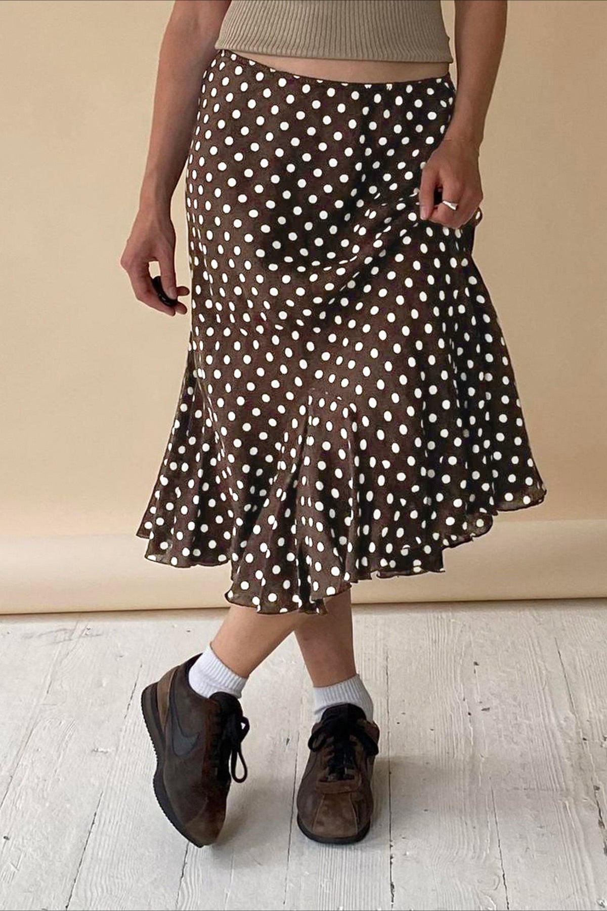 Polka Dot Low-Waist Mermaid Skirt