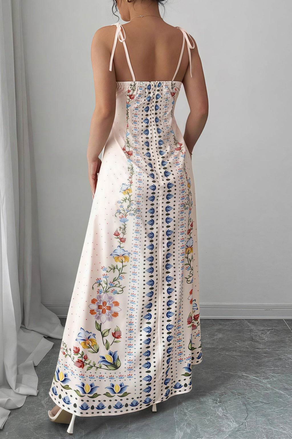 Floral Spaghetti-Strap Maxi Dress