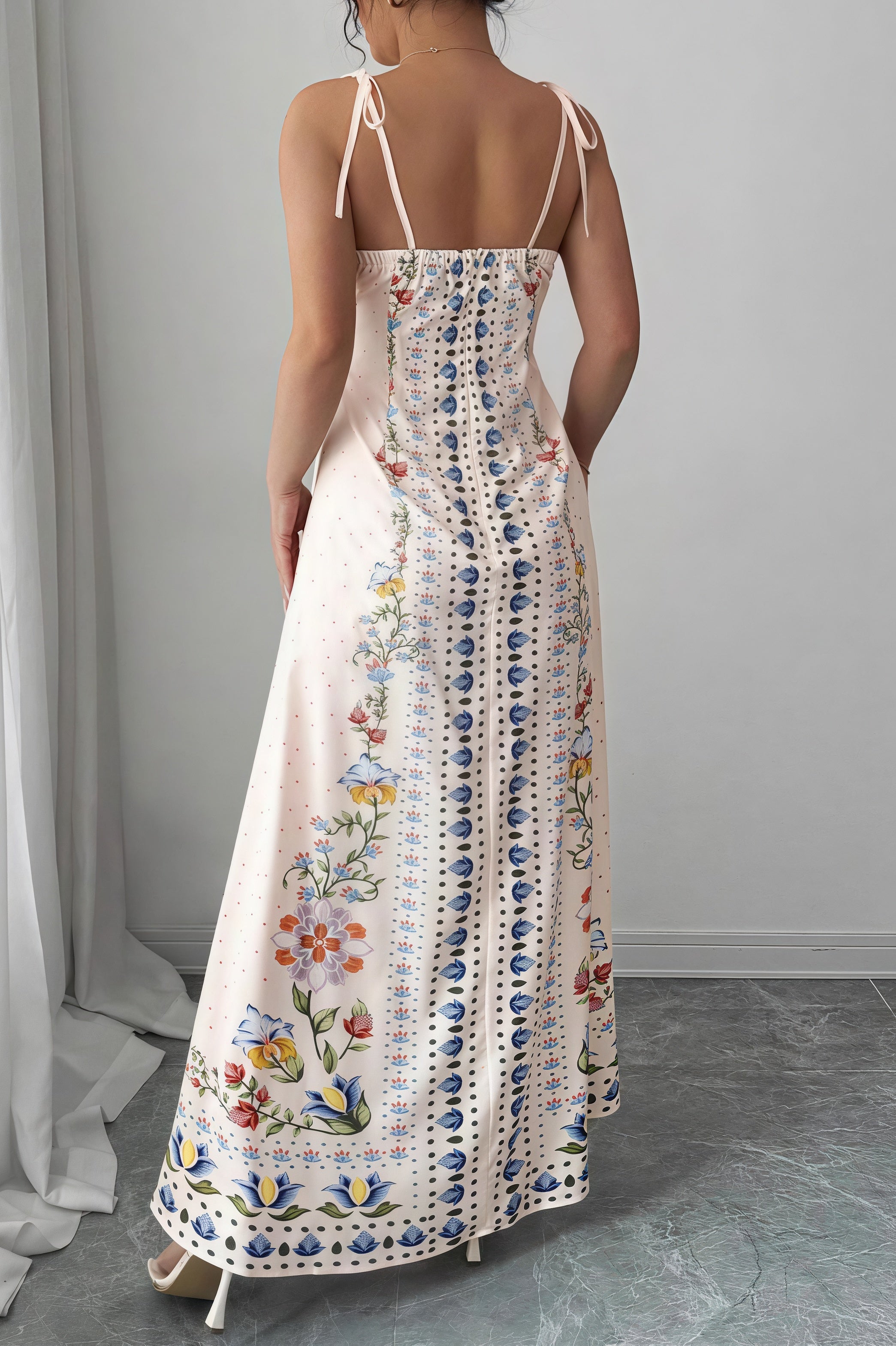 Floral Spaghetti-Strap Maxi Dress