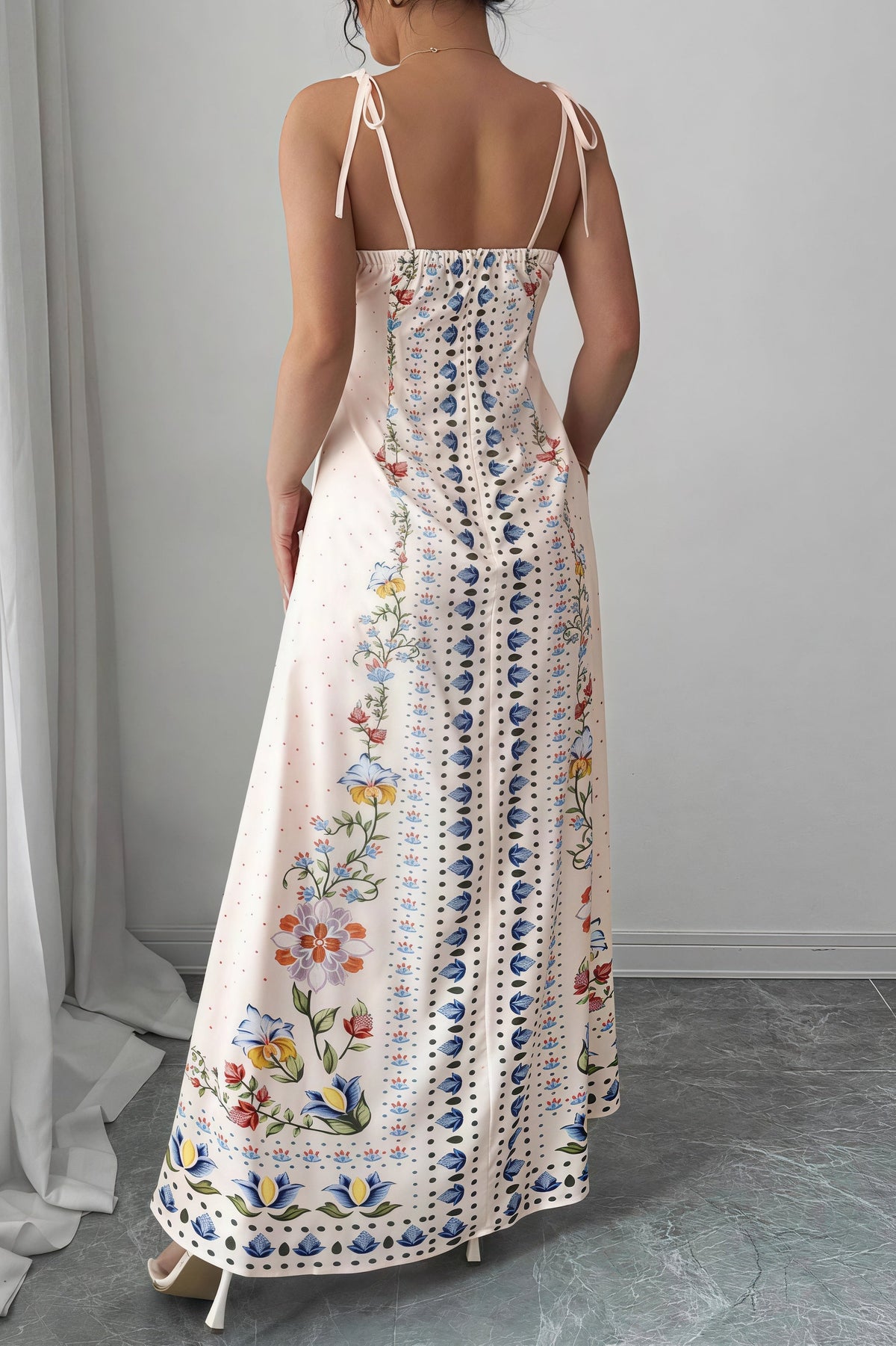 Floral Spaghetti-Strap Maxi Dress