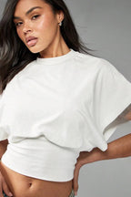 Loose Crew-Neck Short-Sleeve Top