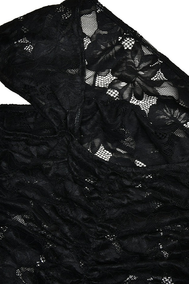 Leopard Chiffon Lace-Splice Maxi Dress