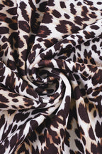 Leopard Mesh Low-Waist Midi Skirt