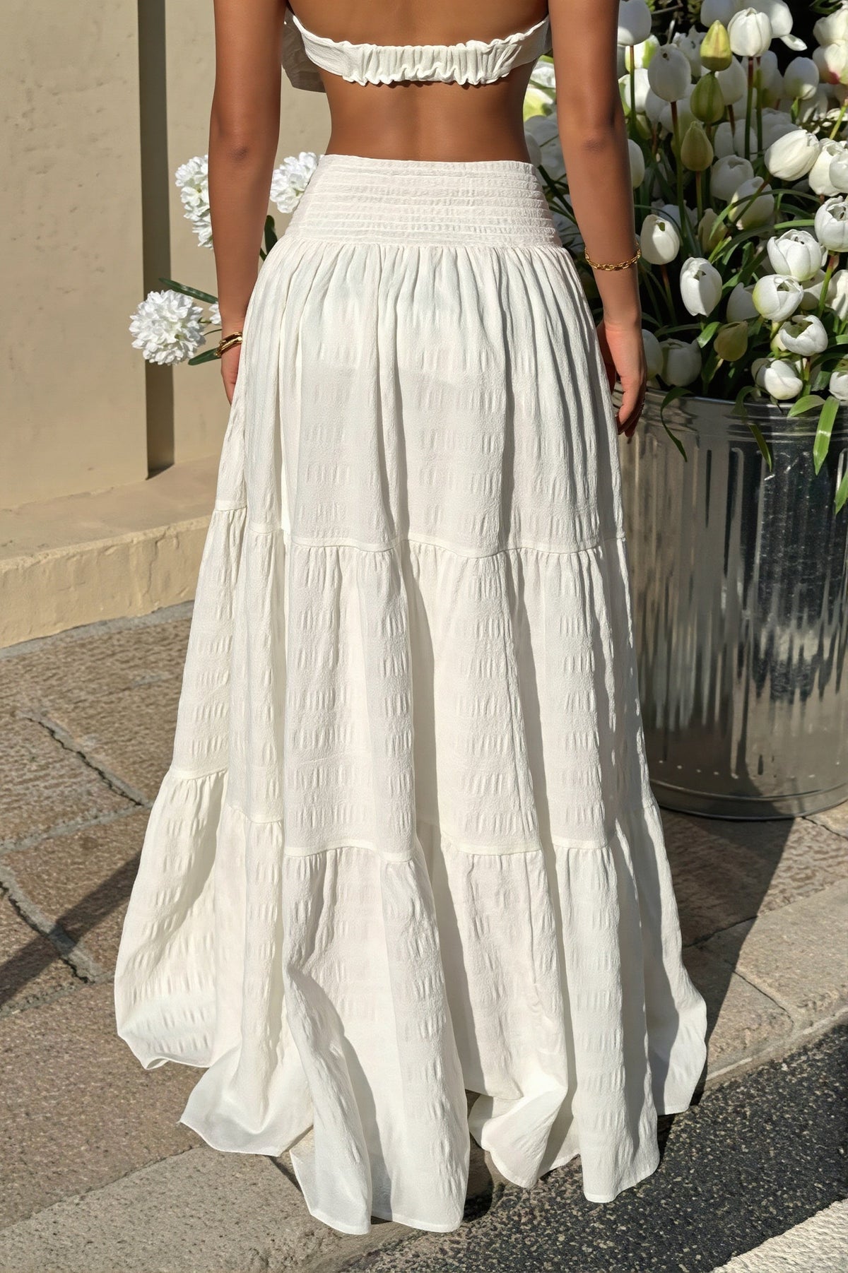 High-Rise Layered Flowy Skirt