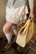 Tiered-Ruffle High-Waist Mini Skirt