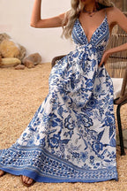 Floral Hawaiian V-Neck Dress
