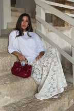 Lace Jacquard Sheer Low-Waist Maxi Skirt