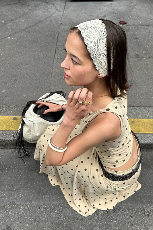 Polka Dot Ruched Maxi Set