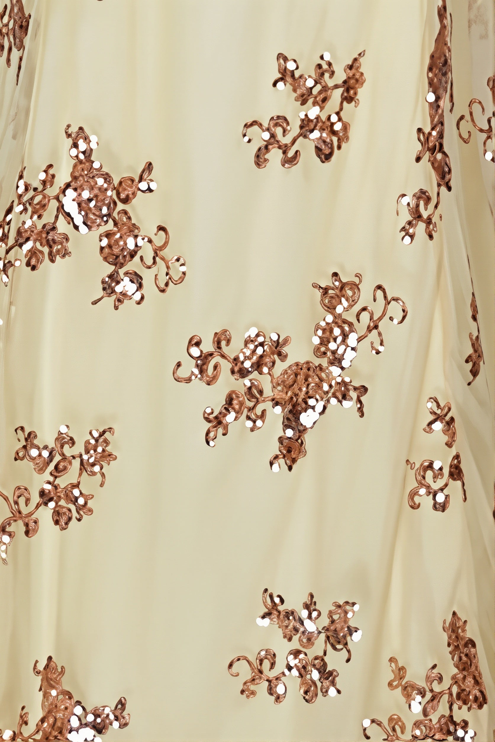 Floral Sequin Backless Maxi Dress