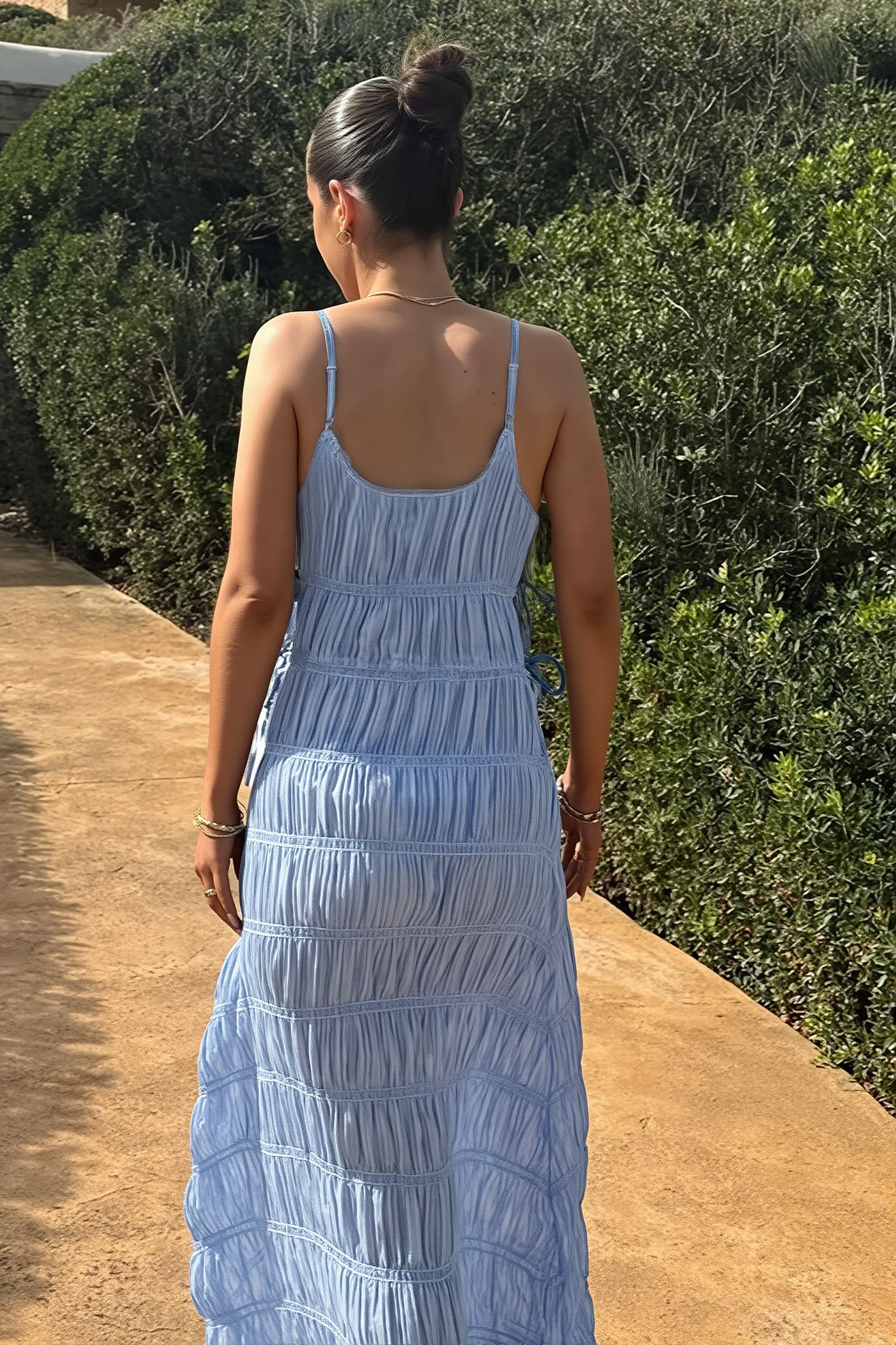 Deep-V Ribbed Cami Maxi Dress